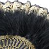 imageBABEYOND Marabou Feather Fan 20s Vintage Folding Fan Flapper Hand Fan for Costume DancingBlack