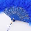 imageBABEYOND Marabou Feather Fan 20s Vintage Folding Fan Flapper Hand Fan for Costume DancingDark Blue