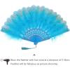 imageBABEYOND Marabou Feather Fan 20s Vintage Folding Fan Flapper Hand Fan for Costume DancingLight Blue