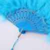imageBABEYOND Marabou Feather Fan 20s Vintage Folding Fan Flapper Hand Fan for Costume DancingLight Blue