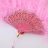 imageBABEYOND Marabou Feather Fan 20s Vintage Folding Fan Flapper Hand Fan for Costume DancingPink