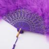 imageBABEYOND Marabou Feather Fan 20s Vintage Folding Fan Flapper Hand Fan for Costume DancingPurple