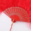 imageBABEYOND Marabou Feather Fan 20s Vintage Folding Fan Flapper Hand Fan for Costume DancingRed
