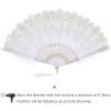 imageBABEYOND Marabou Feather Fan 20s Vintage Folding Fan Flapper Hand Fan for Costume DancingWhite