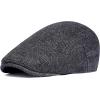 imageBABEYOND Mens Flat Cap Newsboy Hats Herringbone Tweed Cabbie Hats for Men 1920s Ivy Irish Driving Hats Gatsby HatBlack