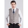 imageBABEYOND Mens Formal Suit Vest Slim Fit Waistcoat Business Vest for Suit TuxedoGray