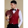 imageBABEYOND Mens Formal Suit Vest Slim Fit Waistcoat Business Vest for Suit TuxedoWinered