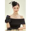 imageBABEYOND Mini Top Hat Fascinator Headband Feather Top Hat for Derby Tea PartyBlack