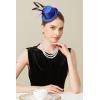 imageBABEYOND Mini Top Hat Fascinator Headband Feather Top Hat for Derby Tea PartyBlue