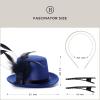 imageBABEYOND Mini Top Hat Fascinator Headband Feather Top Hat for Derby Tea PartyBlue
