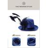 imageBABEYOND Mini Top Hat Fascinator Headband Feather Top Hat for Derby Tea PartyBlue