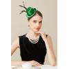 imageBABEYOND Mini Top Hat Fascinator Headband Feather Top Hat for Derby Tea PartyGreen