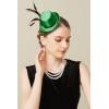 imageBABEYOND Mini Top Hat Fascinator Headband Feather Top Hat for Derby Tea PartyGreen