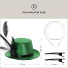 imageBABEYOND Mini Top Hat Fascinator Headband Feather Top Hat for Derby Tea PartyGreen