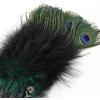 imageBABEYOND Peacock Marabou Feather Fan  Roaring 20s Vintage Style Flapper Accessories for Costume Halloween Tea PartyBlackgold Rib