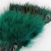 imageBABEYOND Peacock Marabou Feather Fan  Roaring 20s Vintage Style Flapper Accessories for Costume Halloween Tea PartyDark Greengold Rib