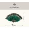 imageBABEYOND Peacock Marabou Feather Fan  Roaring 20s Vintage Style Flapper Accessories for Costume Halloween Tea PartyDark Greengold Rib
