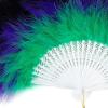 imageBABEYOND Peacock Marabou Feather Fan  Roaring 20s Vintage Style Flapper Accessories for Costume Halloween Tea PartyGreen  PurpleWhite Rib