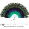 imageBABEYOND Peacock Marabou Feather Fan  Roaring 20s Vintage Style Flapper Accessories for Costume Halloween Tea PartyGreen  PurpleWhite Rib