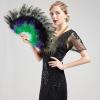 imageBABEYOND Peacock Marabou Feather Fan  Roaring 20s Vintage Style Flapper Accessories for Costume Halloween Tea PartyGreen  PurpleWhite Rib