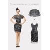 imageBABEYOND Prom Women Dress Set  1920s Gatsby Suitable Party Sequin Dress with Vintage ShawlBlack Silver