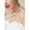 imageBABEYOND Round Imitation Pearl Necklace Wedding Pearl Necklace for BridesWhite