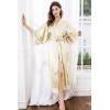 imageBABEYOND Satin Kimono Robe Silky Long Bridesmaid Wedding Lightweight Bath Robe with Lace TrimBeige