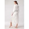 imageBABEYOND Satin Kimono Robe Silky Long Bridesmaid Wedding Lightweight Bath Robe with Lace TrimWhite