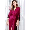 imageBABEYOND Satin Kimono Robe Silky Long Bridesmaid Wedding Lightweight Bath Robe with Lace TrimWinered