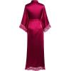 imageBABEYOND Satin Kimono Robe Silky Long Bridesmaid Wedding Lightweight Bath Robe with Lace TrimWinered
