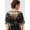 imageBABEYOND Sequin Beaded Evening Cape 1920s Fringed Shawl Wraps Wedding Bridal Shawl ScarfBlack Gold