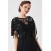 imageBABEYOND Sequin Beaded Evening Cape 1920s Fringed Shawl Wraps Wedding Bridal Shawl ScarfBlack2