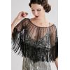 imageBABEYOND Sequin Beaded Shawl Wrap 1920s Evening Cape Shawl Gatsby for Evening Dresses Wedding PartyBlack