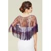 imageBABEYOND Sequin Beaded Shawl Wrap 1920s Evening Cape Shawl Gatsby for Evening Dresses Wedding PartyPurple