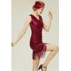 imageBABEYOND Sequin Dresses for Women  Wrap Bodycon Party Dress Ruched Fringe Sexy Night ClubwearRed