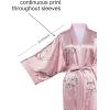 imageBABEYOND Short Kimono Bath Robe Blouse Satin Silky Kimono Cover Up Loose Cardigan Sleepwear Wedding RobePlum Blossompink