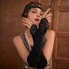 imageBABEYOND Short Opera Party 20s Fingerless Satin Gloves Tea Party Stretchy Adult Size Elbow LengthBlack
