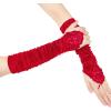 imageBABEYOND Short Opera Party 20s Fingerless Satin Gloves Tea Party Stretchy Adult Size Elbow LengthRed