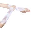 imageBABEYOND Short Opera Party 20s Satin Gloves Stretchy Adult Size Tea Party Wedding Lace Gloves 118 quotWhite