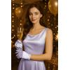 imageBABEYOND Short Satin Gloves for Women  Silk Opera Wedding Bridal Gloves Tea Party Banquet Costume 1920s Flapper AccessoriesLight Purple