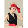 imageBABEYOND Short Satin Gloves for Women  Silk Opera Wedding Bridal Gloves Tea Party Banquet Costume 1920s Flapper AccessoriesRed