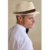 imageBABEYOND Straw Trilby Fedora Hat for Men1920s Felt Panama Hat Short Brim Summer Cap with RibbonAbeige With Stripes