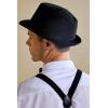 imageBABEYOND Straw Trilby Fedora Hat for Men1920s Felt Panama Hat Short Brim Summer Cap with RibbonAblack
