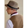imageBABEYOND Straw Trilby Fedora Hat for Men1920s Felt Panama Hat Short Brim Summer Cap with RibbonAcamel