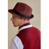 imageBABEYOND Straw Trilby Fedora Hat for Men1920s Felt Panama Hat Short Brim Summer Cap with RibbonAred