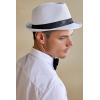 imageBABEYOND Straw Trilby Fedora Hat for Men1920s Felt Panama Hat Short Brim Summer Cap with RibbonAwhite