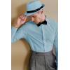 imageBABEYOND Straw Trilby Fedora Hat for Men1920s Felt Panama Hat Short Brim Summer Cap with RibbonBaby Blue