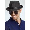 imageBABEYOND Straw Trilby Fedora Hat for Men1920s Felt Panama Hat Short Brim Summer Cap with RibbonCblack Stripes