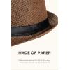 imageBABEYOND Straw Trilby Fedora Hat for Men1920s Felt Panama Hat Short Brim Summer Cap with RibbonUcoffee