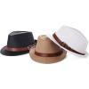 imageBABEYOND Straw Trilby Fedora Hat for Men1920s Felt Panama Hat Short Brim Summer Cap with RibbonWwhite